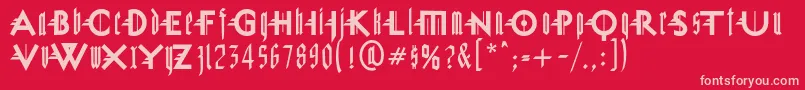 MiguelSangotisch Font – Pink Fonts on Red Background