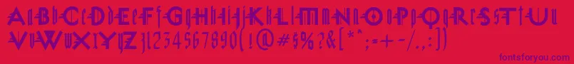 MiguelSangotisch Font – Purple Fonts on Red Background