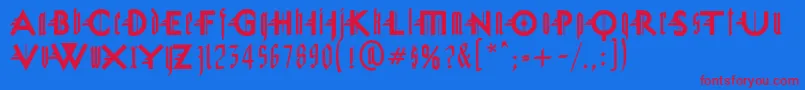 フォントMiguelSangotisch – 赤い文字の青い背景