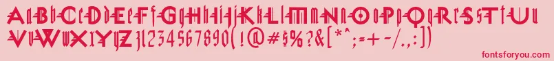 MiguelSangotisch Font – Red Fonts on Pink Background