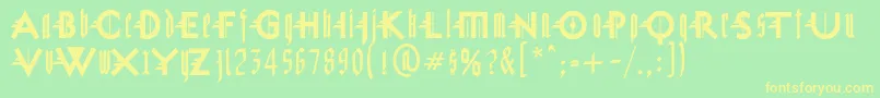 MiguelSangotisch Font – Yellow Fonts on Green Background