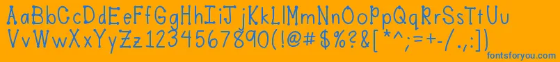 Mobilesfont Font – Blue Fonts on Orange Background