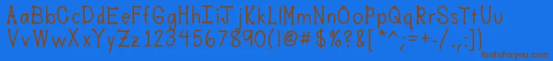 Mobilesfont Font – Brown Fonts on Blue Background