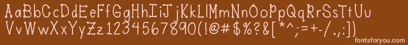 フォントMobilesfont – 茶色の背景にピンクのフォント