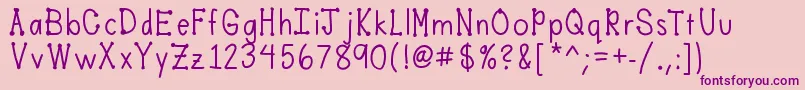 フォントMobilesfont – ピンクの背景に紫のフォント