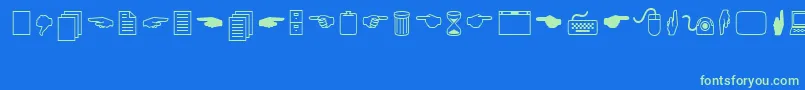 CindyIcons Font – Green Fonts on Blue Background