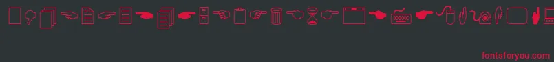 フォントCindyIcons – 黒い背景に赤い文字
