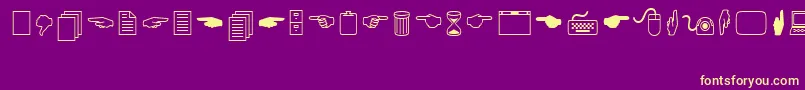 CindyIcons Font – Yellow Fonts on Purple Background