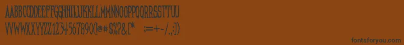 NeedleteethRegularフォントについての詳細 フォントNeedleteethRegular – 黒い文字が茶色の背景にあります