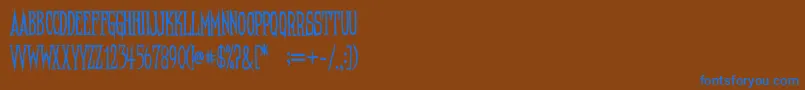 Police NeedleteethRegular – polices bleues sur fond brun