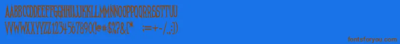 NeedleteethRegular Font – Brown Fonts on Blue Background