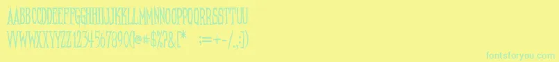 Saiba mais sobre a fonte NeedleteethRegular Fonte NeedleteethRegular – fontes verdes em um fundo amarelo
