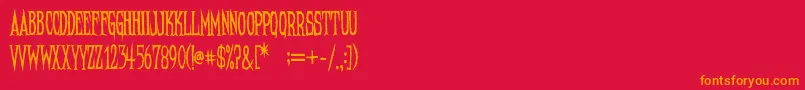 Police NeedleteethRegular – polices orange sur fond rouge