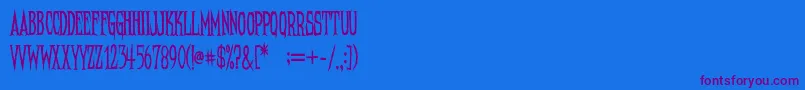NeedleteethRegular Font – Purple Fonts on Blue Background
