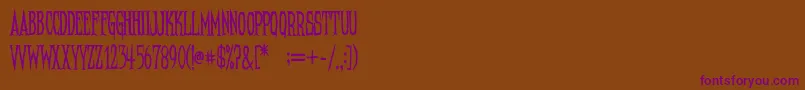 NeedleteethRegular Font – Purple Fonts on Brown Background