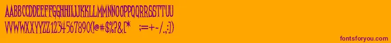 NeedleteethRegular Font – Purple Fonts on Orange Background