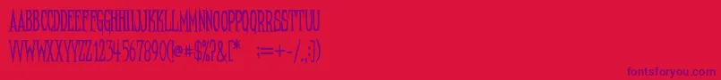 NeedleteethRegular Font – Purple Fonts on Red Background