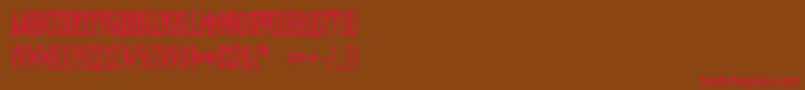NeedleteethRegular Font – Red Fonts on Brown Background