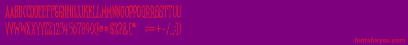 NeedleteethRegular Font – Red Fonts on Purple Background