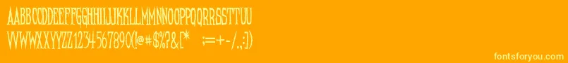 Шрифт NeedleteethRegular – жёлтые шрифты на оранжевом фоне