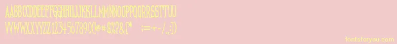 NeedleteethRegular Font – Yellow Fonts on Pink Background