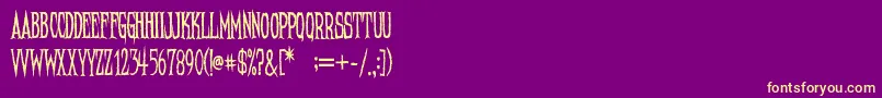 NeedleteethRegular Font – Yellow Fonts on Purple Background