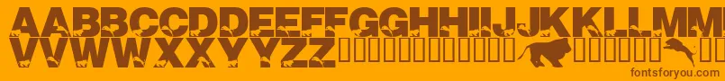 LmsTheLionsOfTsavo Font – Brown Fonts on Orange Background