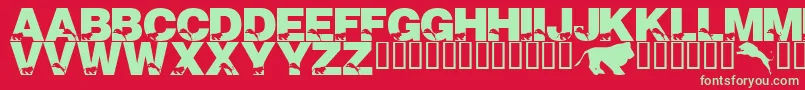 LmsTheLionsOfTsavo Font – Green Fonts on Red Background