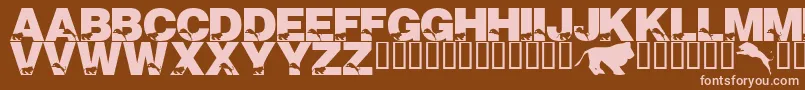 Czcionka LmsTheLionsOfTsavo – różowe czcionki na brązowym tle