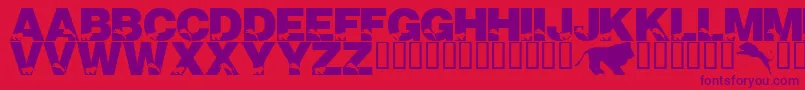 LmsTheLionsOfTsavo Font – Purple Fonts on Red Background