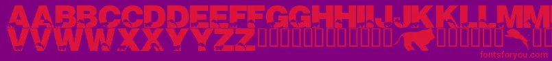 LmsTheLionsOfTsavo Font – Red Fonts on Purple Background