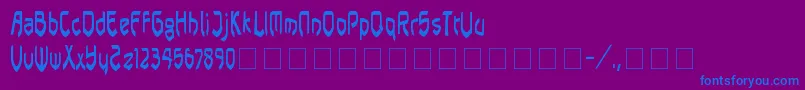 Pasundan-Schriftart – Blaue Schriften auf violettem Hintergrund