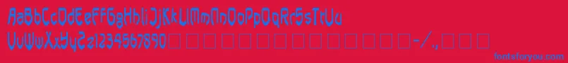 Pasundan Font – Blue Fonts on Red Background