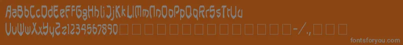 Pasundan-Schriftart – Graue Schriften auf braunem Hintergrund