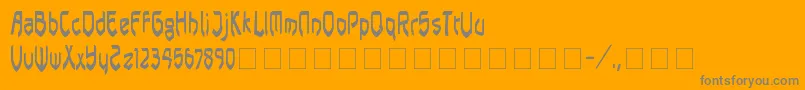 Fonte Pasundan – fontes cinzas em um fundo laranja