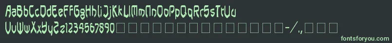 Pasundan-fontti – vihreät fontit mustalla taustalla