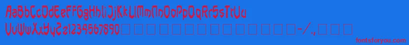 Pasundan Font – Red Fonts on Blue Background