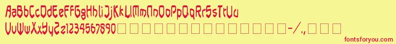 Pasundan Font – Red Fonts on Yellow Background