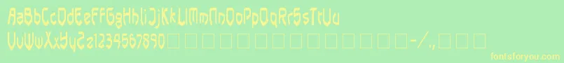 Pasundan-Schriftart – Gelbe Schriften auf grünem Hintergrund