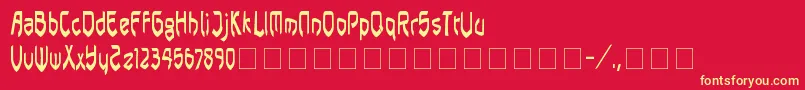Pasundan Font – Yellow Fonts on Red Background