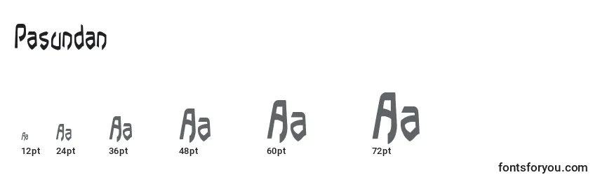 Размеры шрифта Pasundan