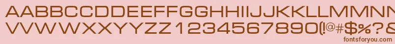 フォントMicrac – ピンクの背景に茶色のフォント