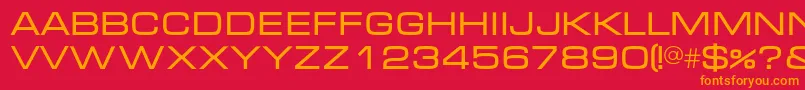 フォントMicrac – 赤い背景にオレンジの文字
