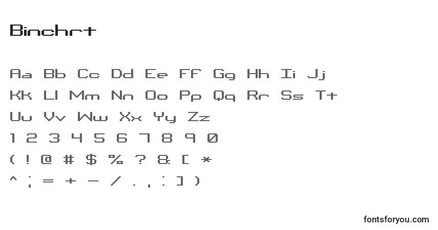 Schriftart Binchrt – Alphabet, Zahlen, spezielle Symbole
