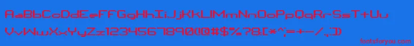 Binchrt-Schriftart – Rote Schriften auf blauem Hintergrund