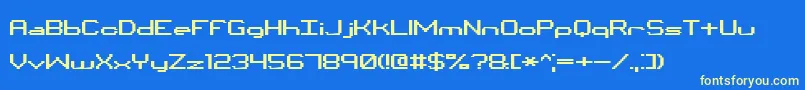 Binchrt Font – Yellow Fonts on Blue Background