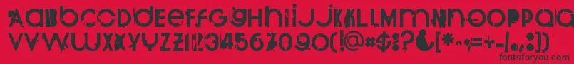 フォントBurnout – 赤い背景に黒い文字