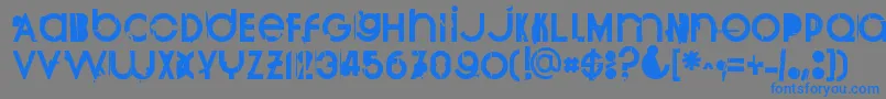 Burnout Font – Blue Fonts on Gray Background