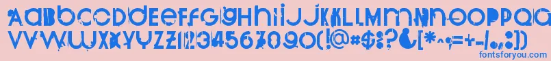 Burnout Font – Blue Fonts on Pink Background