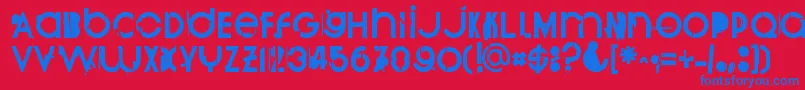 Burnout Font – Blue Fonts on Red Background